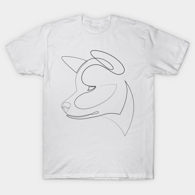 Akita Inu - one line dog T-Shirt by addillum